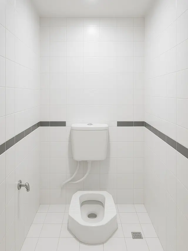 Model Kamar Mandi WC Jongkok dengan Flush Gaya Minimalis