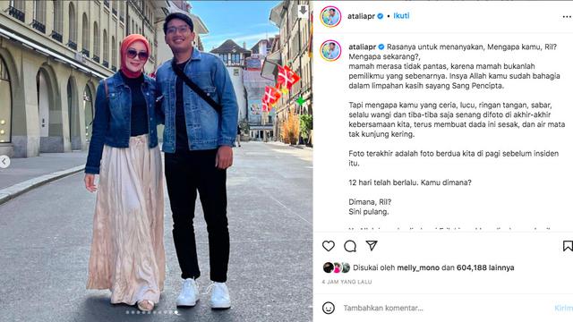 Unggah Foto Terakhir Berdua dengan Eril Sebelum Insiden, Ibunda: Kamu di Mana, Sini Pulang. (instagram.com/ataliapr)