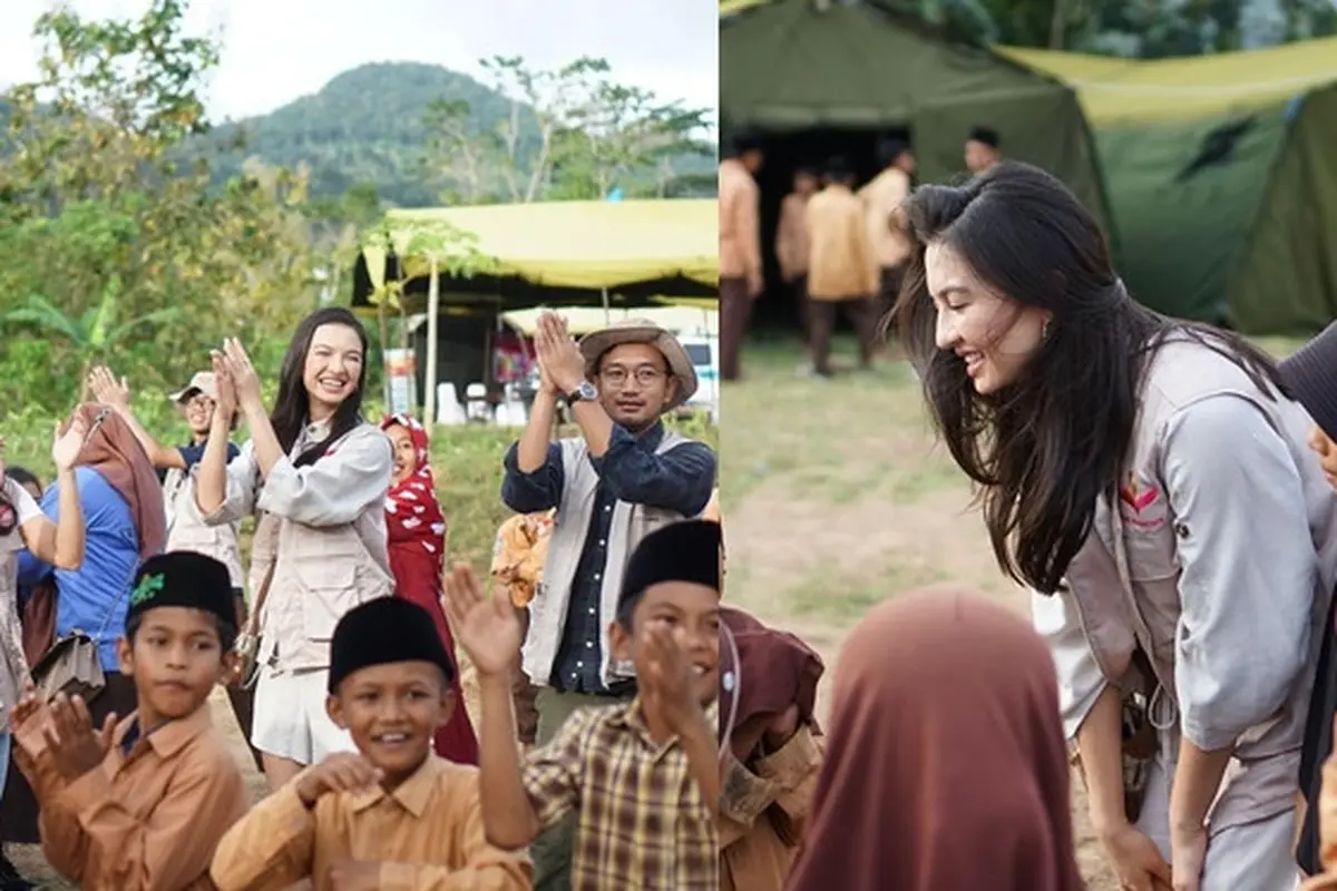 6 Potret Raline Shah Jadi Relawan di Lombok Barat, Rasakan Indahnya Kebersamaan