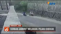 Seorang karyawati di Purwakarta berhasil gagalkan aksi penjambret yang menyasar dirinya. Peristiwa tersebut terekam kamera pemantau.