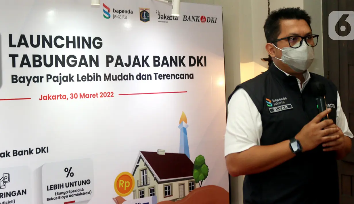 Wakil Kepala Bapenda DKI Jakarta , Elvarinsa memberi sambutan pada peluncuran Tabungan Pajak Bank DKI di Jakarta (30/3/2022). Bank DKI terus meningkatkan kemudahan warga Jakarta dalam pembayaran pajak daerah, melalui aplikasi JakOne Mobile, ATM, EDC untuk nasabah perorangan. (Liputan6.com/HO/BDKI)