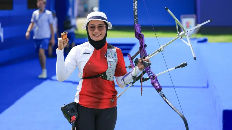 Foto: Diananda Choirunisa melaju ke Babak 16 Besar, Arif dan Syifa Langsung Tumbang di Nomor Individual Panahan Olimpiade Paris 2024