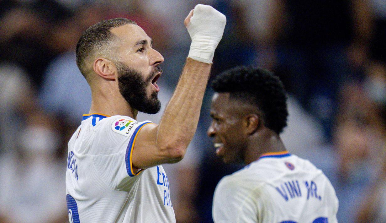 Real Madrid meraih hasil positif saat menjamu Celta Vigo pada pekan keempat La Liga di Stadion Santiago Bernabeu, Senin (13/9/2021). (Foto:AP/Manu Fernandez)