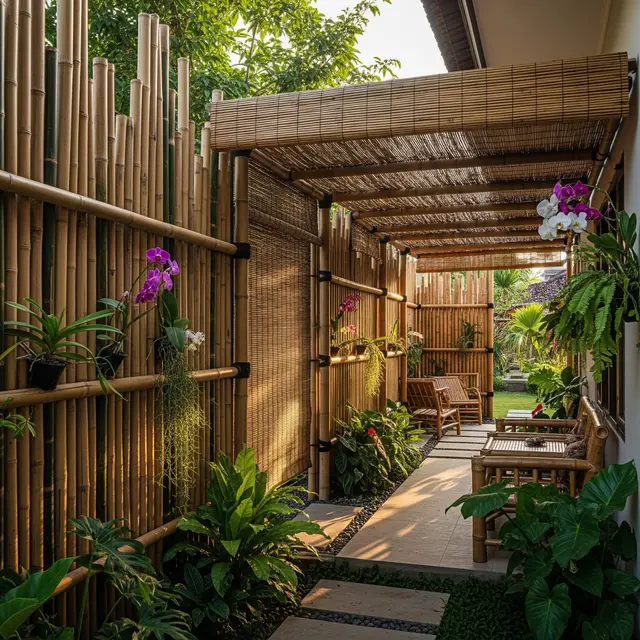 9 Inspirasi Pagar Bambu Multifungsi untuk Kebun Sekaligus Peneduh Halaman