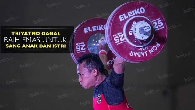 Video kegagalan Triyatno meraih medali emas pada cabor angkat besi nomor 69 kg di PON XIX Jabar 2016