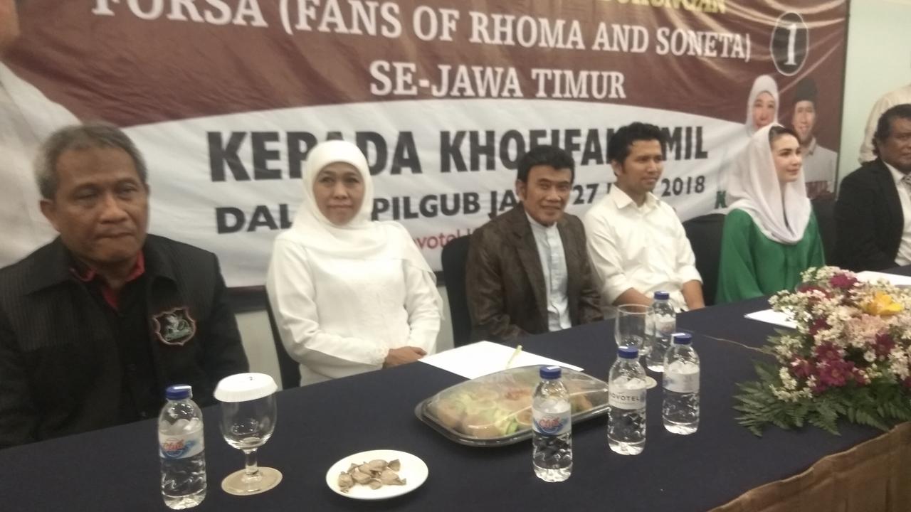 Pasangan Khofifah-Emil Dardak bertemu dengan Rhoma Irama