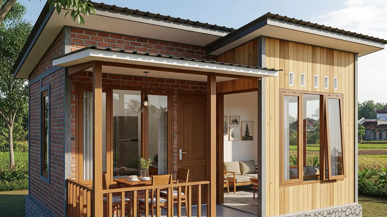 Model Rumah Sederhana Setengah Tembok atau Rumah Semi Permanen. Foto: Gemini