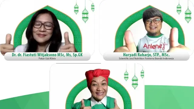 Tike Priatnakusumah dalam gelar wicara virtual “Manfaat Susu untuk Amunisi Saat Puasa” pekan ini.