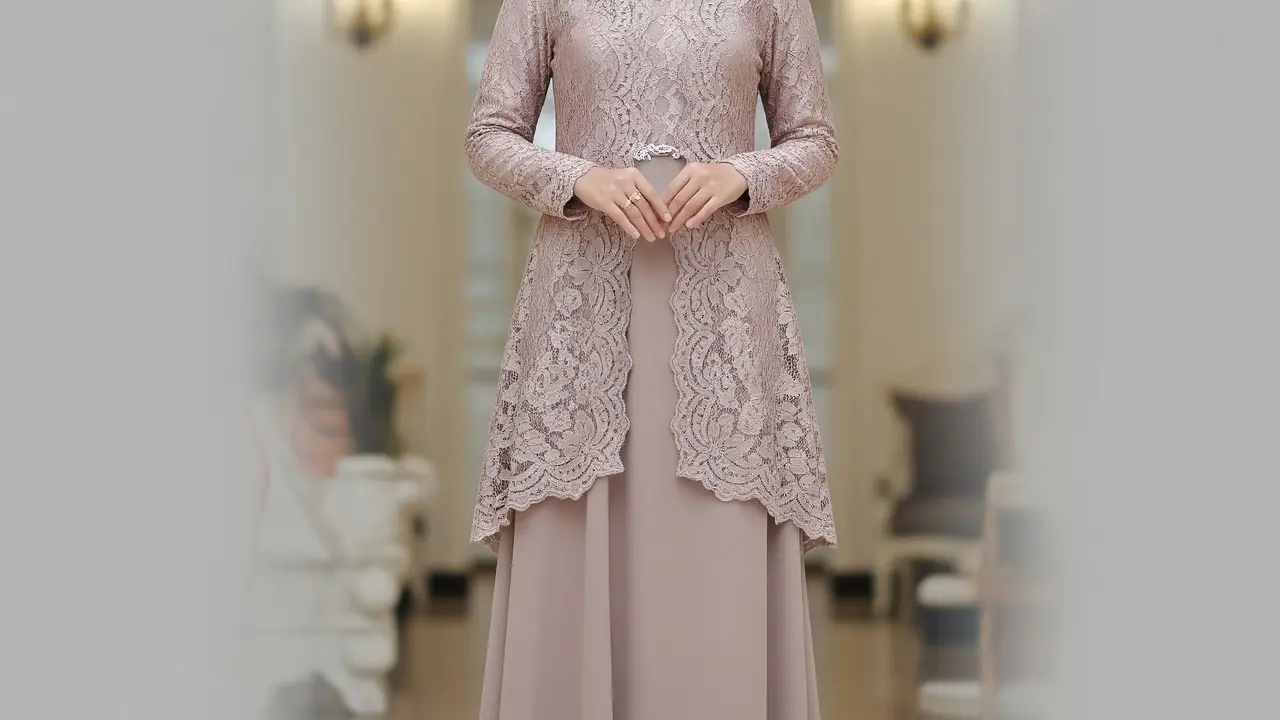 9 Model Gamis Brokat Cantik, Tampil Anggun dan Modern di Setiap Acara