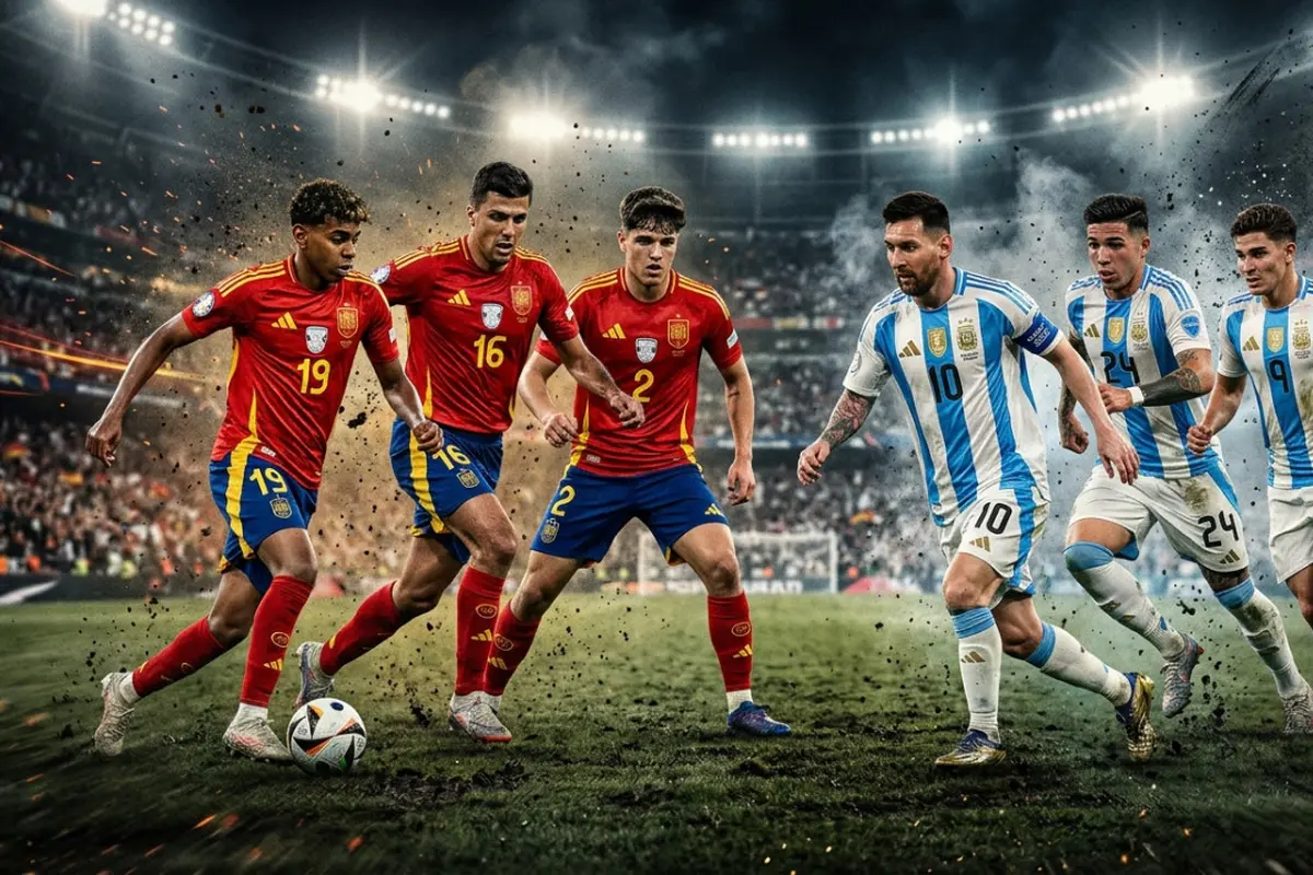 Ilustrasi Spanyol Vs Argentina