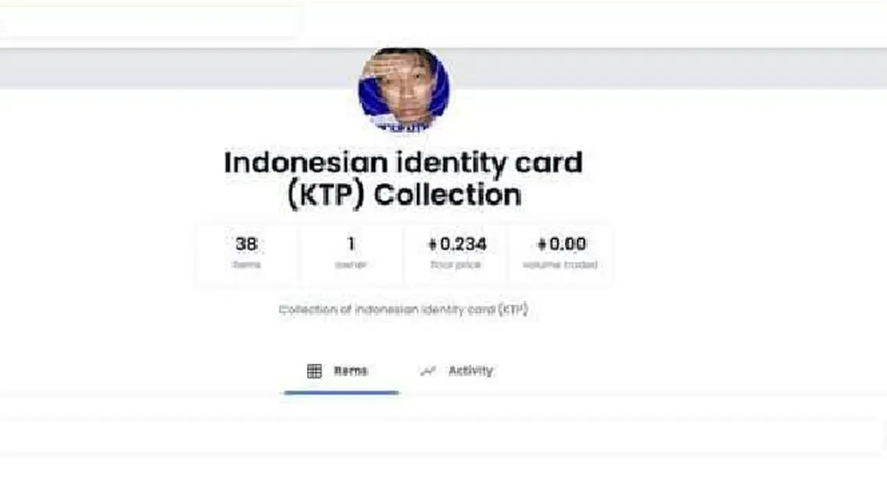 Akun penjual NFT selfie KTP di OpenSea