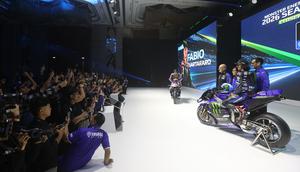 Tim Monster Energy Yamaha resmi memperkenalkan motor baru mereka untuk mengarungi MotoGP 2026. (Bola.com/M Iqbal Ichsan)