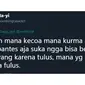 Curhatan netizen bedain kecoa dan kurma (Sumber: Twitter/kambingrasacklt)