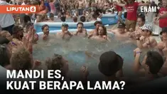 Saat suhu melonjak di atas 30 derajat di Austria, 300 orang mencoba memecahkan rekor nasional mandi es di Wina. Setiap peserta harus bertahan di kolam yang diisi air es selama 2 menit. Daniel Fetz, juara dunia wakeboard ganda yang kini mengajar kursu...