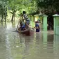 (PMI Bojonegoro) Kondisi banjir di Kecamatan Trucuk Kabupaten Bojonegoro akibat luapan Bengawan Solo