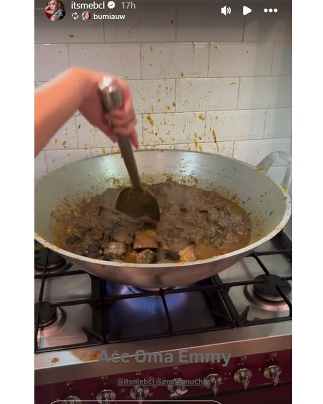 6 Potret keseruan Bunga Citra Lestari siapkan rendang porsi gede untuk menu Idulfitri