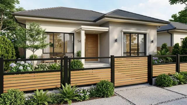 Inspirasi Pagar Kayu dan Besi untuk Rumah Kecil agar Fasad Lebih Menarik (AI Generated)