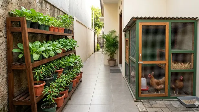 Ide Kreatif Mengubah Halaman Sempit Jadi Kebun Pangan dan Area Ternak Mini. Gemini