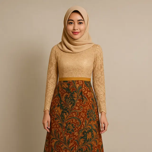 Referensi Gamis Batik Terbaru untuk Tampil Stylish/Ilustrasi Gambar AI
