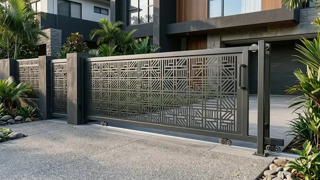 Pagar Dorong Minimalis dengan Motif Laser Cut