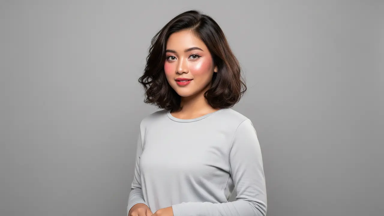 Model Rambut Pendek Tampak Tebal Sebahu ala Korea