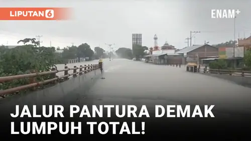 VIDEO: Jalur Pantura Demak Lumpuh Total akibat Banjir Usai Tanggul Sungai Wulan Jebol