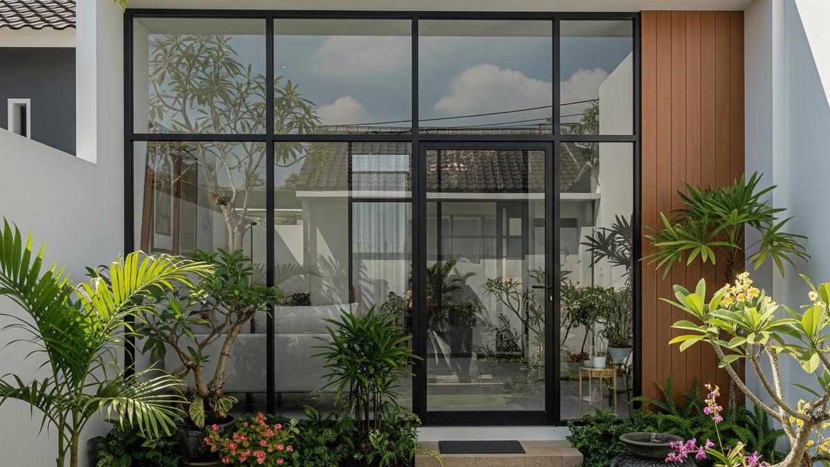 9 Model Rumah Kecil tapi Tampak Modern dengan Fasad Kaca Simpel, Hunian Luas dan Elegan