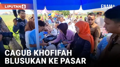 VIDEO: Cagub Jawa Timur Khofifah Indah Parawansa Blusukan ke Pasar