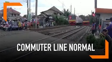 Setelah anjlok, KRL Jakarta-Bogor dan sebaliknya sudah normal kedua jalurnya.