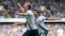 Striker Tottenham, Harry Kane merayakan gol yang dicetaknya ke gawang Manchester City pada laga Liga Inggris di Stadion White Hart Lane, London, Sabtu (26/9/2015). (Action Images via Reuters/Tony O'Brien)