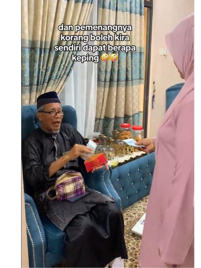 Cara Unik Kakek Beri Uang THR ke Cucu, Berat Badan Turun 1 Kg Dapat Rp84 Ribu