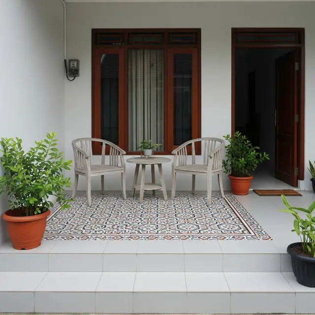 9 Desain Teras Mungil dengan Keramik Murah tapi Mewah, Elegan Tanpa Menguras Kantong