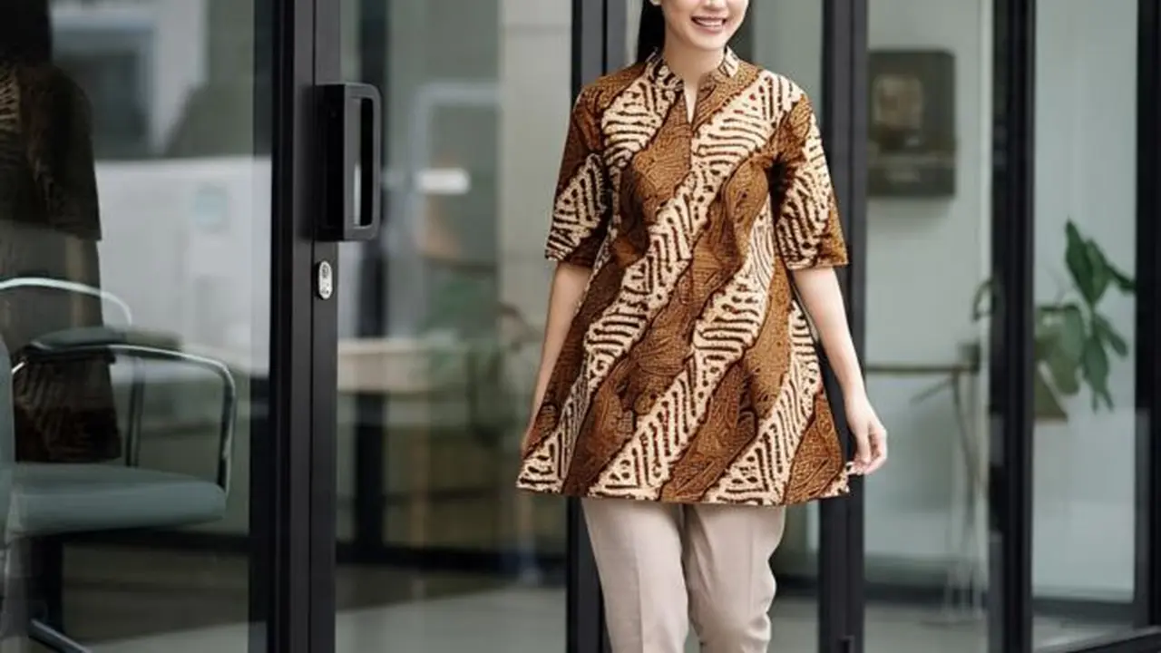 Model Batik Tunik Simpel Tapi Mewah untuk Wanita Kantoran