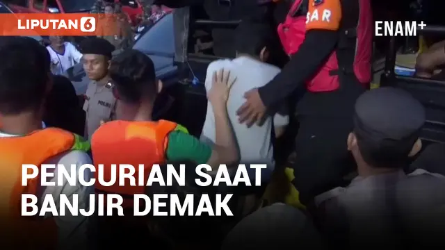 VIDEO: Keterlaluan! 3 Pemuda Bobol Minimarket yang Terendam Banjir Demak