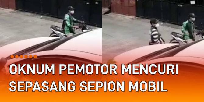 VIDEO: Curi Sepasang Spion Mobil, Salah Satu Pelaku Gunakan Atribut Ojol