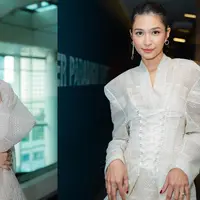 Syifa Hadju-Mikha Tambayong kompak pakai dress Sapto Djojokartiko di premiere film. [@miktambayong]