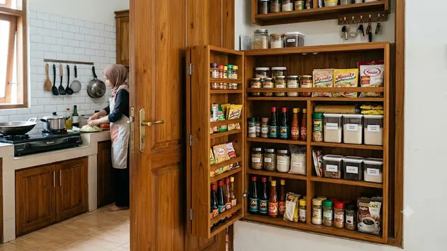 6 Model Pantry Mini di Balik Pintu Dapur, Solusi Cerdas Optimalkan Ruang
