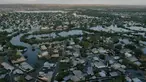 Pandangan udara ini menunjukkan banjir di Beledweyne, Somalia tengah, pada 12 Mei 2023. (AFP/Hasan Ali Elmi)