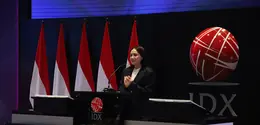 Nagita Slavina di event pencatatan saham perdana PT RANS Entertainment Indonesia Tbk di Bursa Efek Indonesia pada Jumat, 10 Juli 2026. (KapanLagi.com®/Budy Santoso)