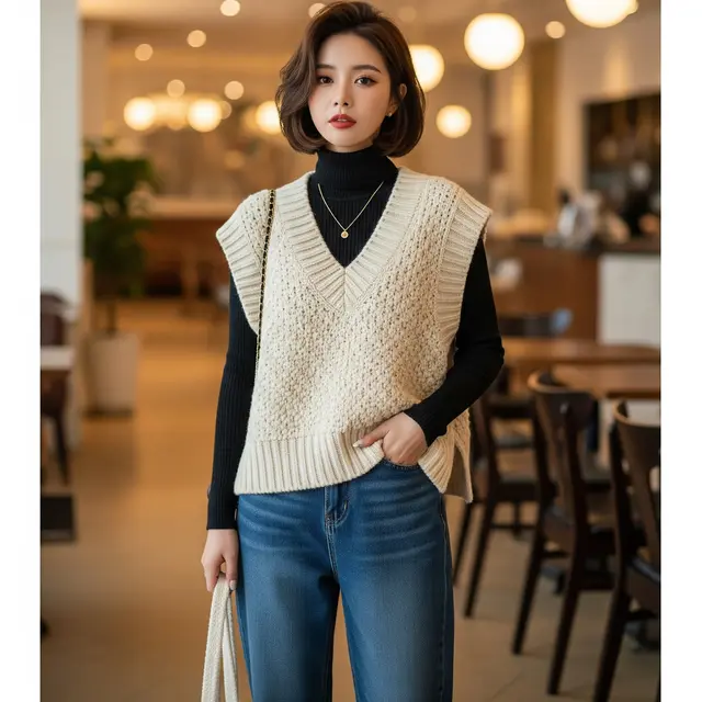 OOTD Vest Rajut ala Korea (Gemini AI)