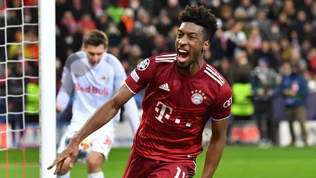 Foto: Gol Telat Kingsley Coman Selamatkan Bayern Munchen atas RB Salzburg di Babak 16 Besar Liga Champions
