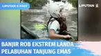 Sejumlah karyawan pabrik dilanda kepanikan saat banjir rob melanda kawasan Pelabuhan Tanjung Emas, Semarang. Banjir rob yang datang tiba-tiba itu melumpuhkan aktivitas di area pelabuhan. Bahkan ratusan sepeda motor mati mesin lantaran terendam.