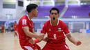 Pemain Timnas Futsal Indonesia, Andreas Dwi melakukan selebrasi usai mencetak gol ke gawang Australia pada laga terakhir Grup B Piala AFF Futsal 2026 di Nonthaburi Hall, Bangkok, Thailand, Rabu (8/4/2026) siang. (Dok. Federasi Futsal Indonesia)