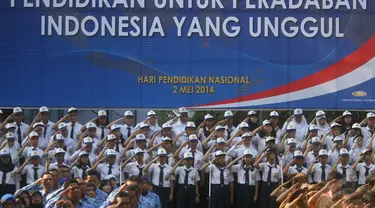 Kementrian Pendidikan dan kebudayaan mengadakan acara memperingati Hari Pendidikan Nasional, Jakarta, Jumat (2/5/2014) (Liputan6.com/Johan Tallo)