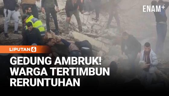 Gedung Ambruk di Tripoli, Penghuni Tertimbun Reruntuhan