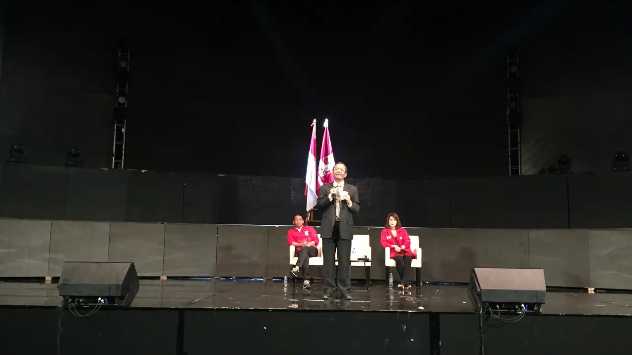 Mantan Ketua MK Mahfud MD hadir dalam kopi darat calon legislatif Partai Solidaritas Indonesia (PSI)