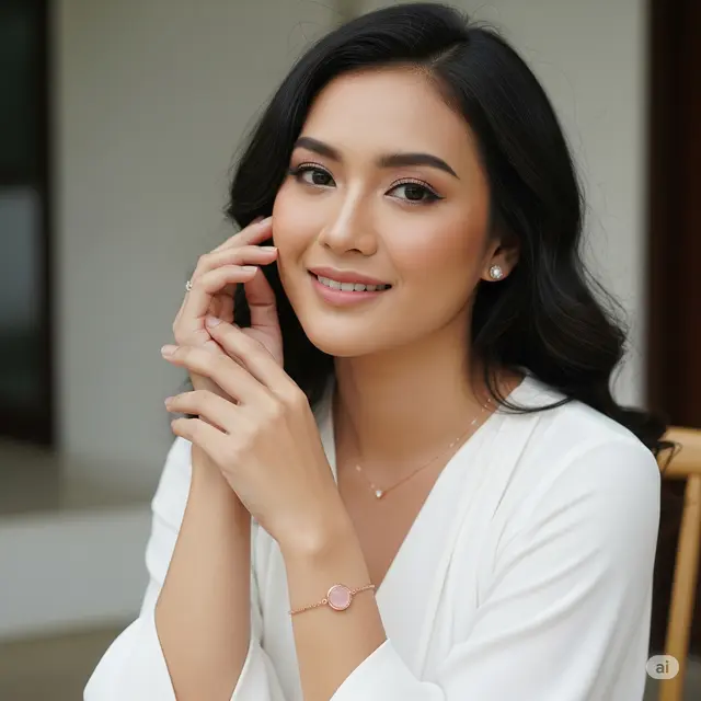Model Gelang Rose Gold Biar Penampilan Lebih Girly Tanpa Terlihat Tua (Image by Gemini AI)