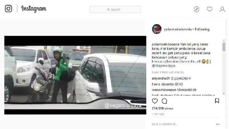 Patut Ditiru, Aksi Keren Pengemudi Ojek Online Kawal Ambulance (Foto:Istimewa)