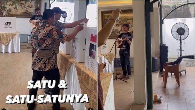 Momen Rian D'Masiv Nyanyi di TPS Ini Curi Perhatian, Jadi Hiburan Peserta Pemilih