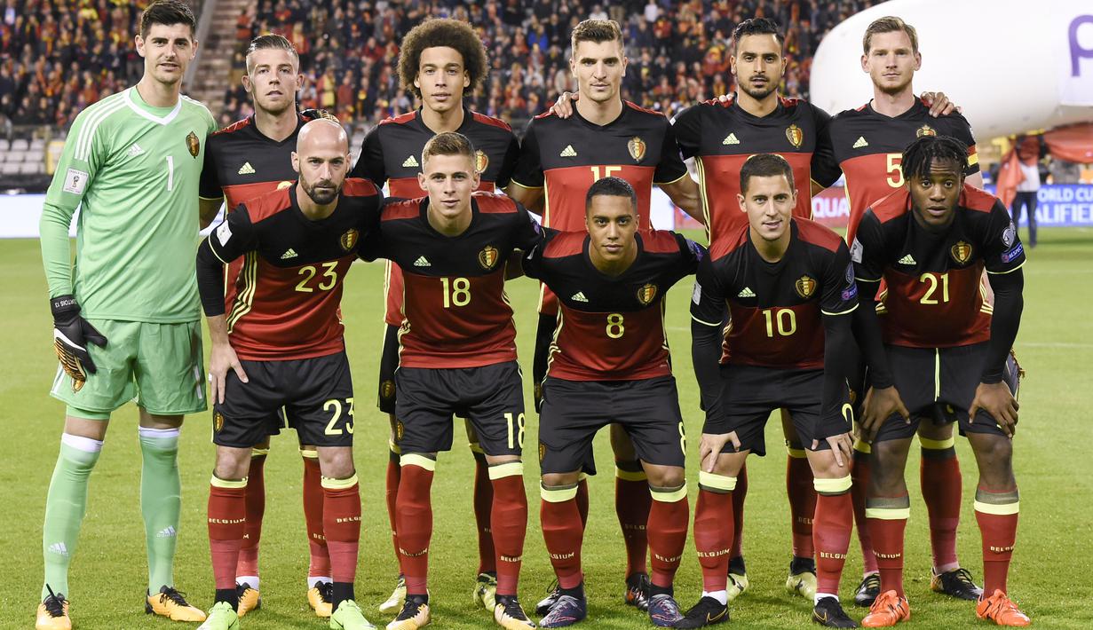 Belgia menduduki peringkat kelima pda rangking FIFA dengan mengoleksi poin sebanyak 1265. (AFP/John Thys)